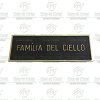 Placa para identificação da Família no túmulo.