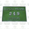 Placa para sinalização de lotação máxima em salões de eventos, ambientes fechados. tamanho 20 x 34 cm.