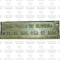 Placa para Cemitério  em Bronze Tam. 7x22 cm