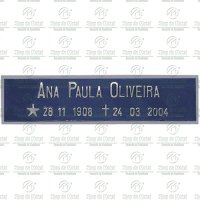 Placa Padrão do Cemitério Jardim das Oliveiras Franca S/P Alumínio Tam.5x25