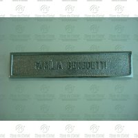 Placa para Cemitério  em Alumínio fundido Tam. 5x24 cm para colocar o nome da família