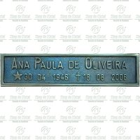 Placa para Cemitério em  Bronze fundido Tam. 6x25 cm