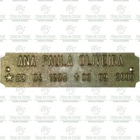 Placa para Cemitério  em Bronze Tam. 6,5x26,5 cm