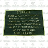 Placa para túmulo com uma mensagem,  fabricada no bronze. tamanho de 20 x 30 cm.