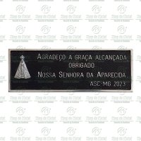 Placa por uma graça alcançada tamanho de 10 x 28 cm.