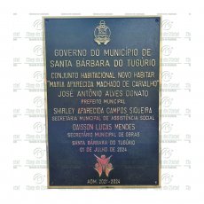 Placa de Inauguração em bronze fundido para Prefeitura tamanho 60 x 80 cm