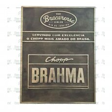 Placa para o Bar BRAHMA fabricada em bronze.