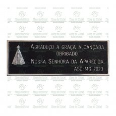 Placa por uma graça alcançada tamanho de 10 x 28 cm.